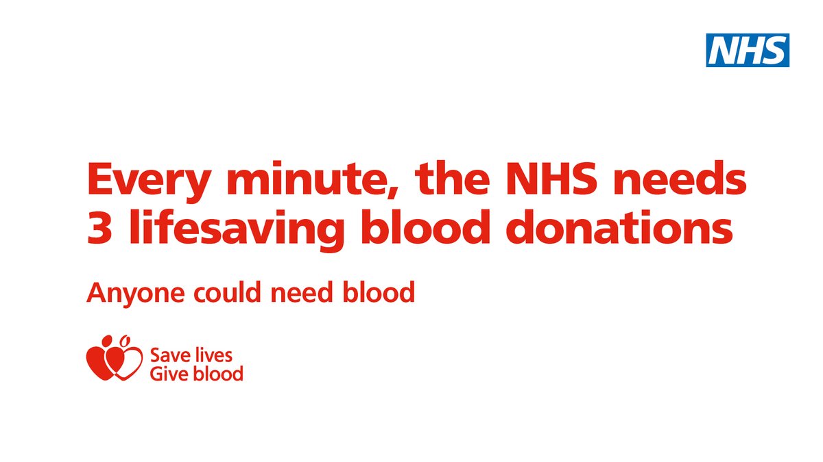 NHS London (@nhsenglandldn) on Twitter photo Every minute, the NHS needs three life-saving donations.
<a href="/GiveBloodNHS/">Give Blood NHS 🩸🩹</a> urgently need O negative and B negative donors to come forward and give blood.
Find out more and book at blood.co.uk Every minute, the NHS needs three life-saving donations.
<a href="/GiveBloodNHS/">Give Blood NHS 🩸🩹</a> urgently need O negative and B negative donors to come forward and give blood.
Find out more and book at blood.co.uk