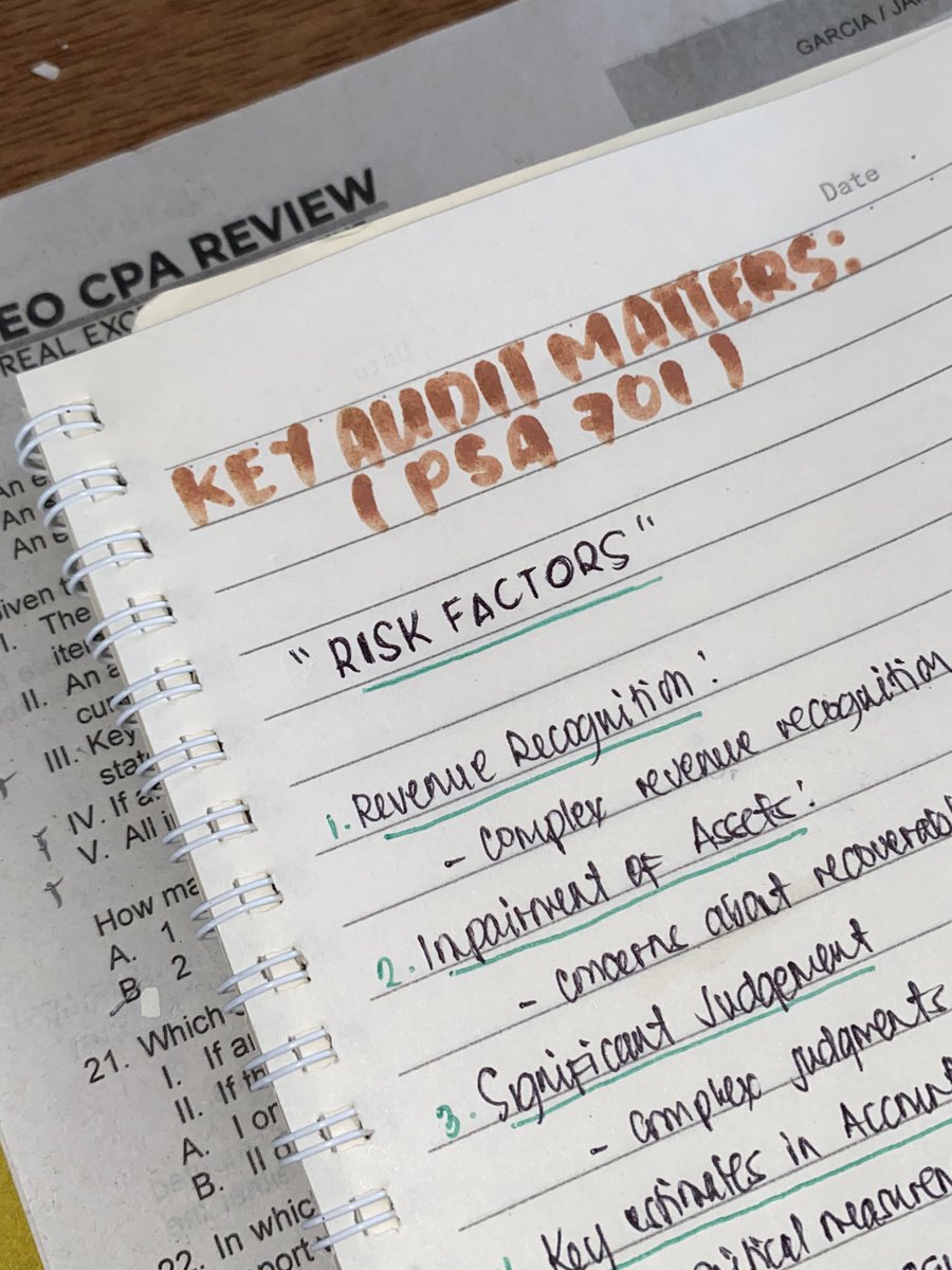 imcar_55642's tweet image. KEY AUDIT MATTERS (KAMs)

nemonics: RISK FACTORS