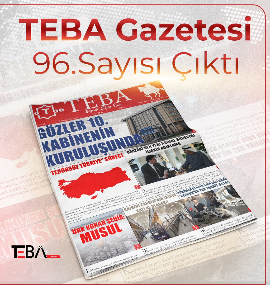 tebamedia's tweet photo. 🗞TEBA Gazetesi 96. sayısı çıktı🔻

Detaylar linkte...
https://t.co/pXBv1Q1Ozk https://t.co/M1yPv5OKEQ