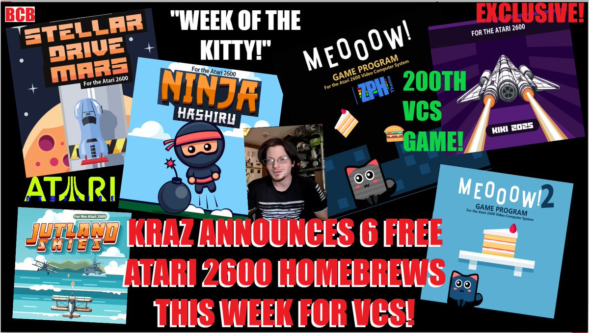 ballistikcoffee's tweet photo. TODAY on #AtariNewsline! #KRAZProductions joins me 2 discuss 6 (yes 6!) #FREE (yes FREE!) #Atari2600 #Homebrew #games on @TheAtari_VCS by #Kiki2600! This is 2 celebrate the 200th #game on #VCS! Join me @ 9a MDT + Whats Next! #Atari #AtariVCS #Gaming Watch: https://t.co/1rUWG20lPt https://t.co/7icsBGrli7