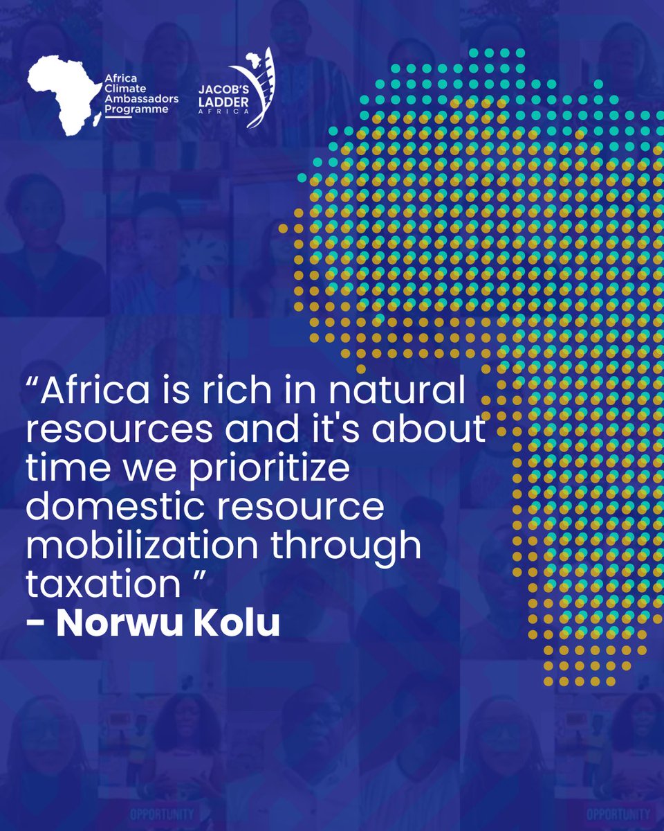 ACAProgramme's tweet photo. A message from our Africa Youth Climate Finance Fellow, Norwu Kolu.

U.S. foreign aid cuts present an opportunity to prioritize domestic resource mobilization through taxation. 

Watch her insights here: https://t.co/FGBxrFdmLN

#AYCFF #ClimateFinance #YouthLeadership #ACAP2025

@JacobsLadder_A @TheAfricaCenter @TutuFellows @ClimateActAfric @giz_gmbh @ACAProgramme
@Sellahb @Bilha_Ndirangu @James_I_Mwangi
@ClimateWed @AfricanYouthFdn @TuzindukeYouthG @WorldBankKenya @KeTreasury @moneyacademyKE
 @macirearibot @r_razafiarivony @elbethel_alemaw @tenge_valentine @monica_mhina @A_Farole @HowardMwesigwa @inkoskaz @paschmaria_ @diolutobe @frankenfk
