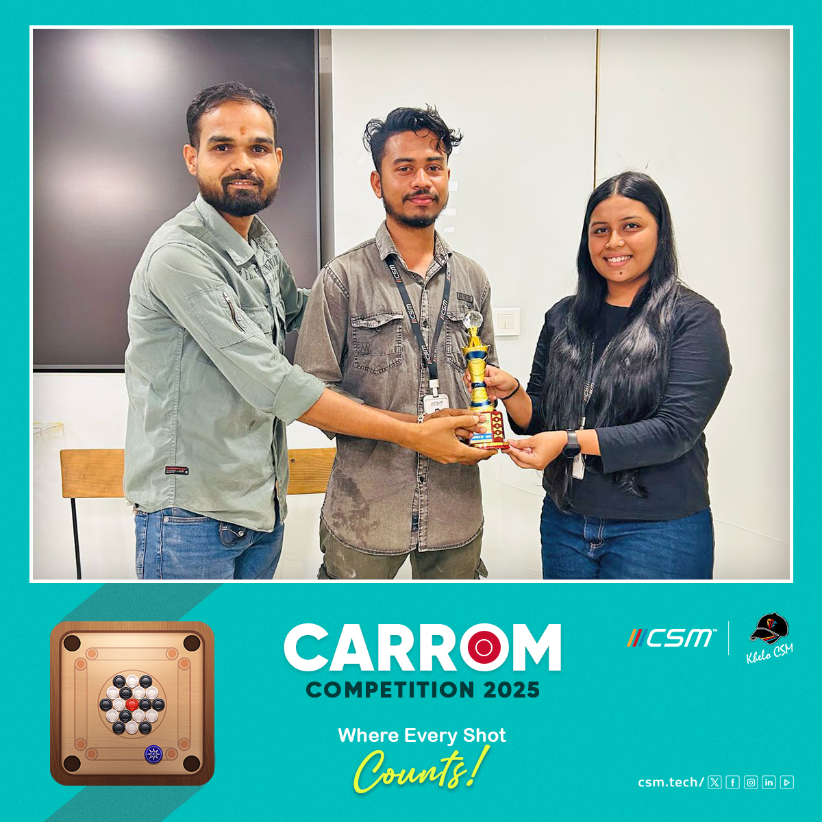 CSMTechnologies's tweet photo. From powerful strikes to clever blocks, CSM employees lit up the Carrom boards with some spectacular gameplay!
The competition was tough, but the spirit was even stronger.
Cheers to everyone who played with passion and purpose!
#CSMTech #LifeAtCSM #EmployeeEngagement https://t.co/zMDNBI6dN1