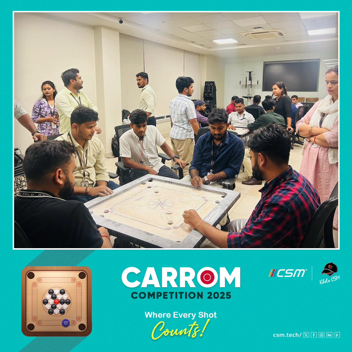 CSMTechnologies's tweet photo. From powerful strikes to clever blocks, CSM employees lit up the Carrom boards with some spectacular gameplay!
The competition was tough, but the spirit was even stronger.
Cheers to everyone who played with passion and purpose!
#CSMTech #LifeAtCSM #EmployeeEngagement https://t.co/zMDNBI6dN1