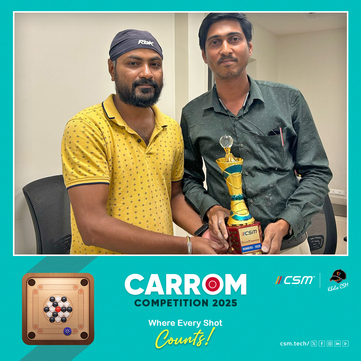 CSMTechnologies's tweet photo. From powerful strikes to clever blocks, CSM employees lit up the Carrom boards with some spectacular gameplay!
The competition was tough, but the spirit was even stronger.
Cheers to everyone who played with passion and purpose!
#CSMTech #LifeAtCSM #EmployeeEngagement https://t.co/zMDNBI6dN1