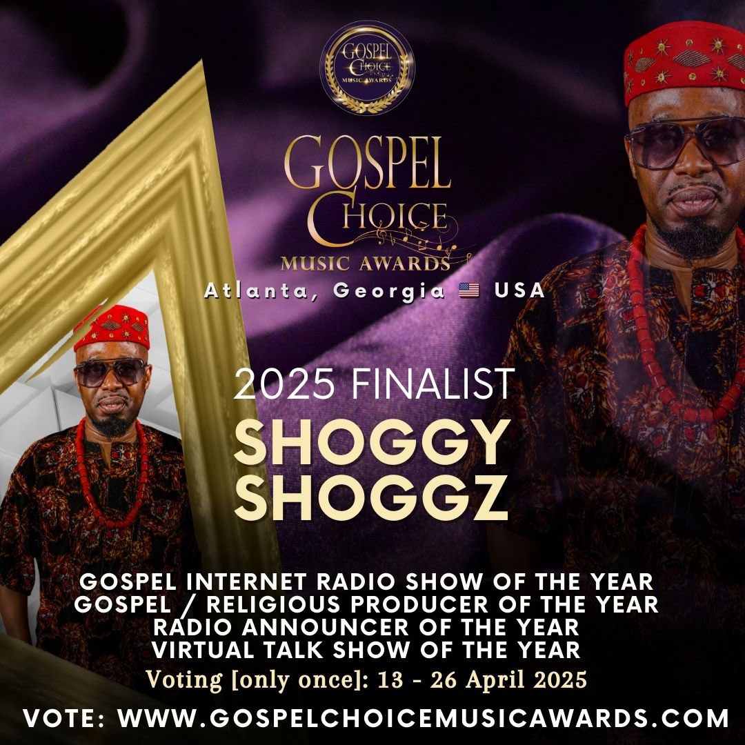 Thank You Jesus 🙌🏽
Got to the final round of the <a href="/GospelchoiceAwd/">GospelChoiceMusicAwards</a> Atlanta, Georgia. USA 🇺🇸

I need your support 🙂
You can vote only once in this final round 🗳️
Thank you in advance 💬

@Choice_Gospel VOTING: 13 - 26 April 2025
NOMINATIONS:
• Gospel Internet Radio Show:
