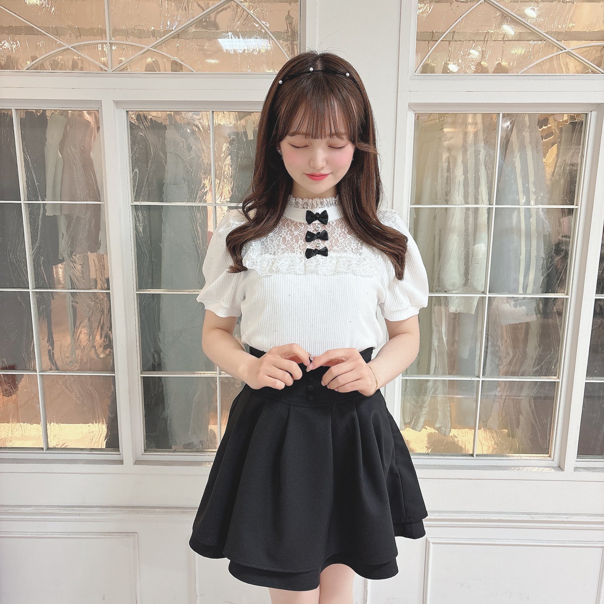 evelyn レーススクエアTP トップス 半袖 ピンク evelyn レーススクエアTP トップス 半袖 ピンク evelyn レース
