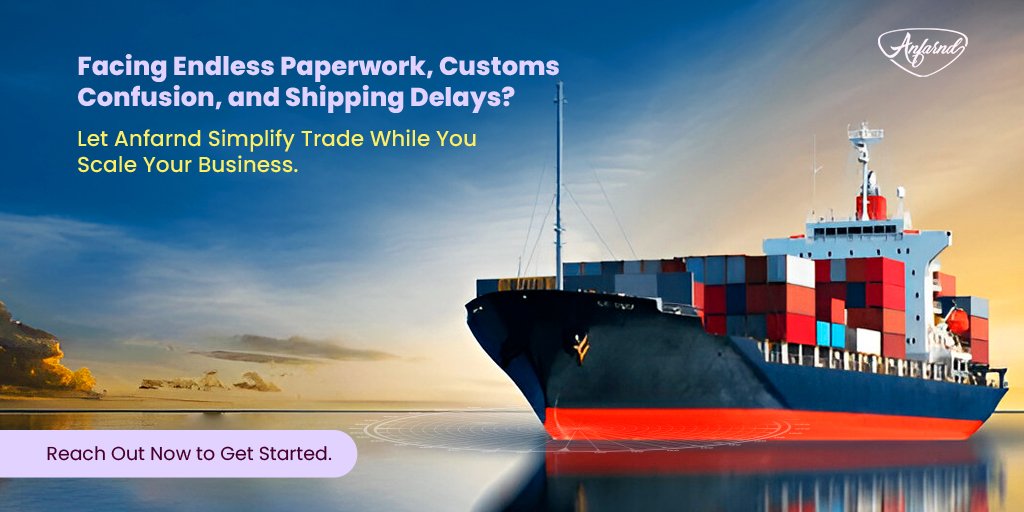 anfarndinfotech's tweet photo. Navigating global trade can be complex with shifting tariffs and evolving regulations. At Anfarnd, we simplify the process with cost-efficient import-export solutions, building networks, streamlining documentation, and ensuring compliance. 

Start today: https://t.co/qW9ucvjsWK https://t.co/IIn23vH7YZ