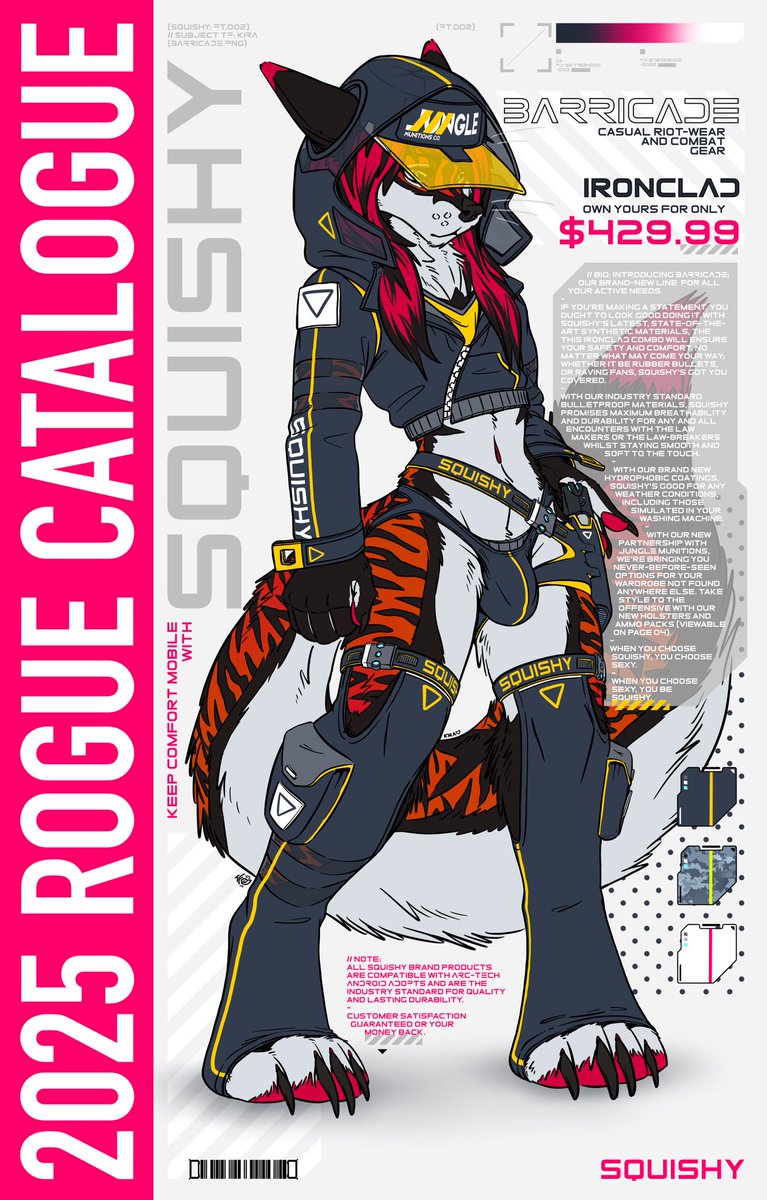 New Squishy ad featuring our new Barricade line of attire. Our new Ironclad outfit is shown here, being worn by our sexy boy, Kira!! 😍 

Enjoy the eye candy~💕 

(Character: <a href="/Psychofuchs/">Kira Kathell 🔞</a>)