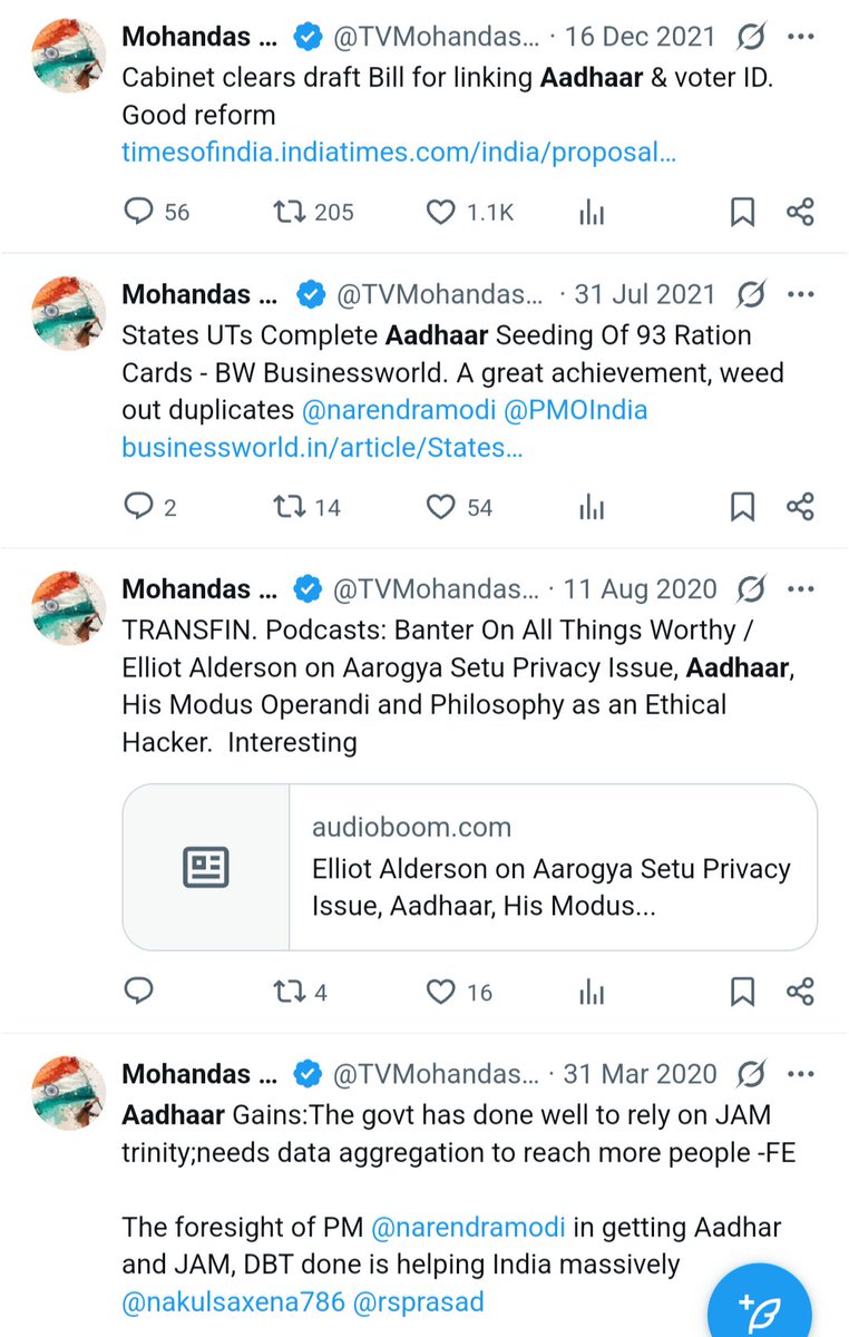BharatVarma3's tweet photo. @2talkon @TVMohandasPai @narendramodi @nsitharaman @FinMinIndia Not one word on the aadhaar mafia and the identity ransomware aadhaar in this entire "#LeopardAteMyFace rant.

Aadhaar mafia extorting biometrics and holding all individual identity hostage is "good reform" or "great achievement" or "Digital India Rocks".

Clueless &amp; pathetic. https://t.co/24NAGxz2l9