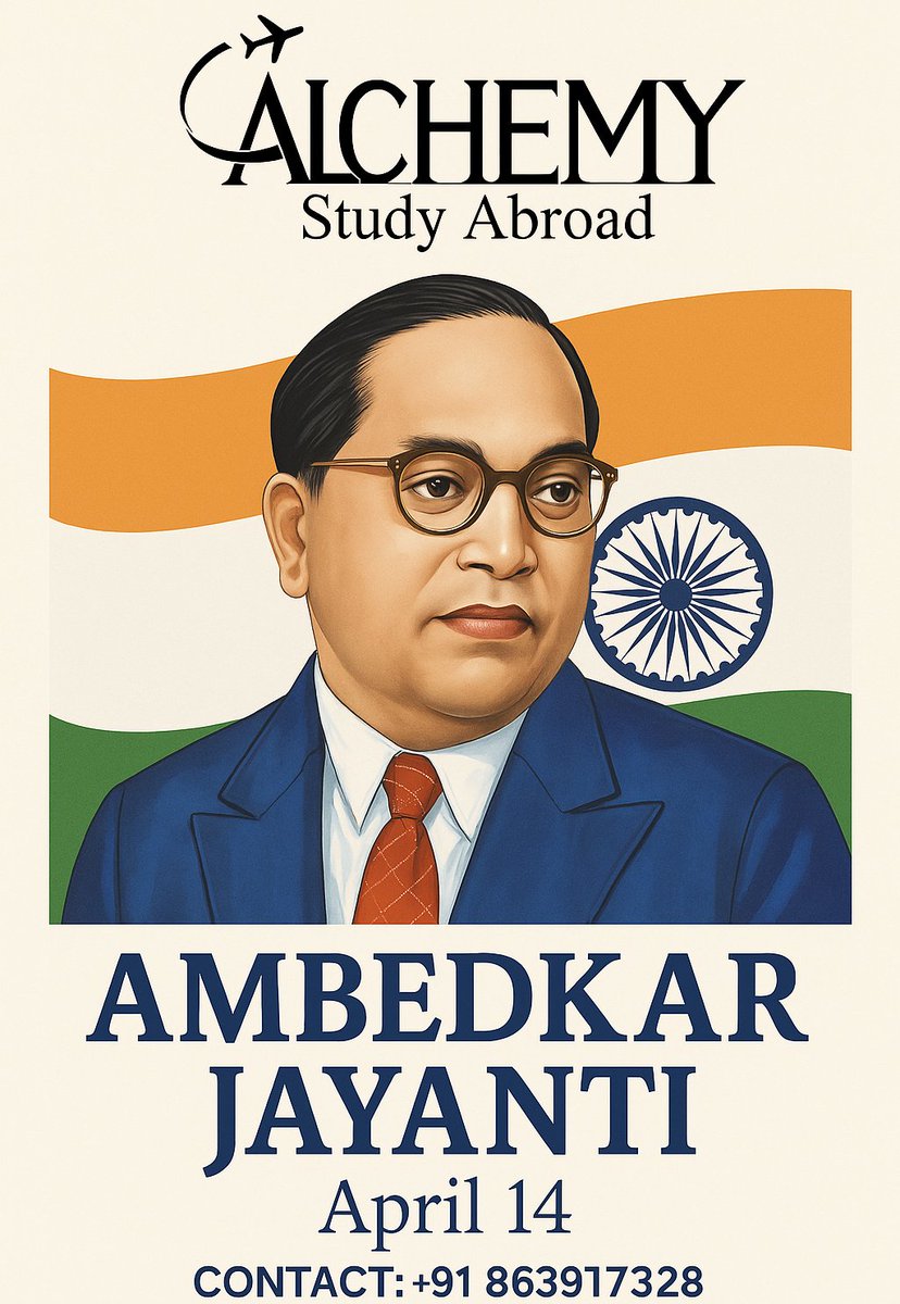 Alchemy_Study's tweet photo. 🙏📚 Honoring the Legacy of Dr. B.R. Ambedkar on Ambedkar Jayanthi 🌍✨ A true visionary who believed in the power of education to transform lives. Let’s continue his mission by empowering students to pursue global education! 🎓✈️
#ambedkarjayanthi #studyabroad #globaleducation https://t.co/TdCBvKHClV