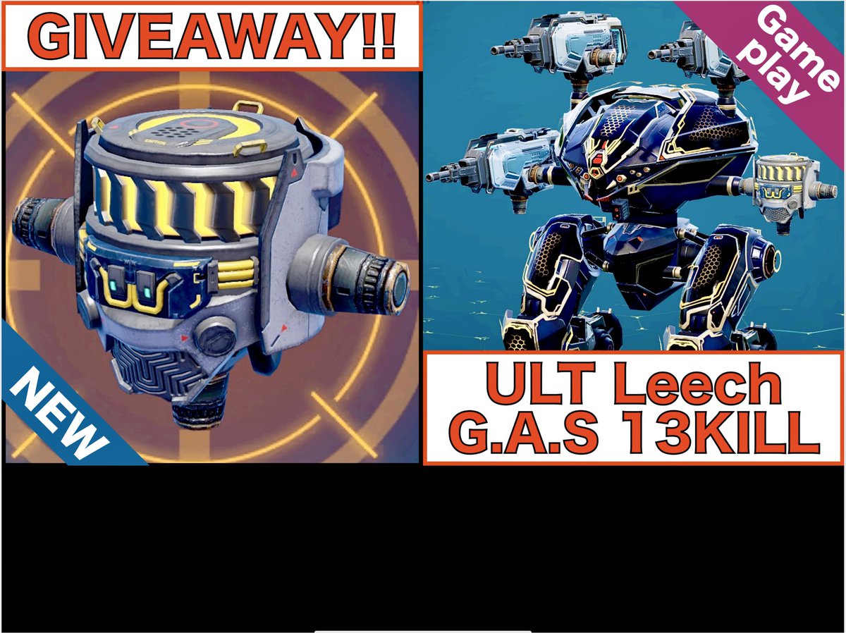 panpaaan___'s tweet photo. 🎁WarRobots GIVEAWAY ‼️ G.A.S 7名様
ULTリーチ＆G.A.S 13キル ゲームプレイ続きはこちらのYouTube↓↓↓
https://t.co/xcMrica1HJ

#GIVEAWAY
#GAS
#WarRobots
#Twitch はこちら↓↓↓
https://t.co/YPDj9f8uIL https://t.co/ZlK67kdlbC
