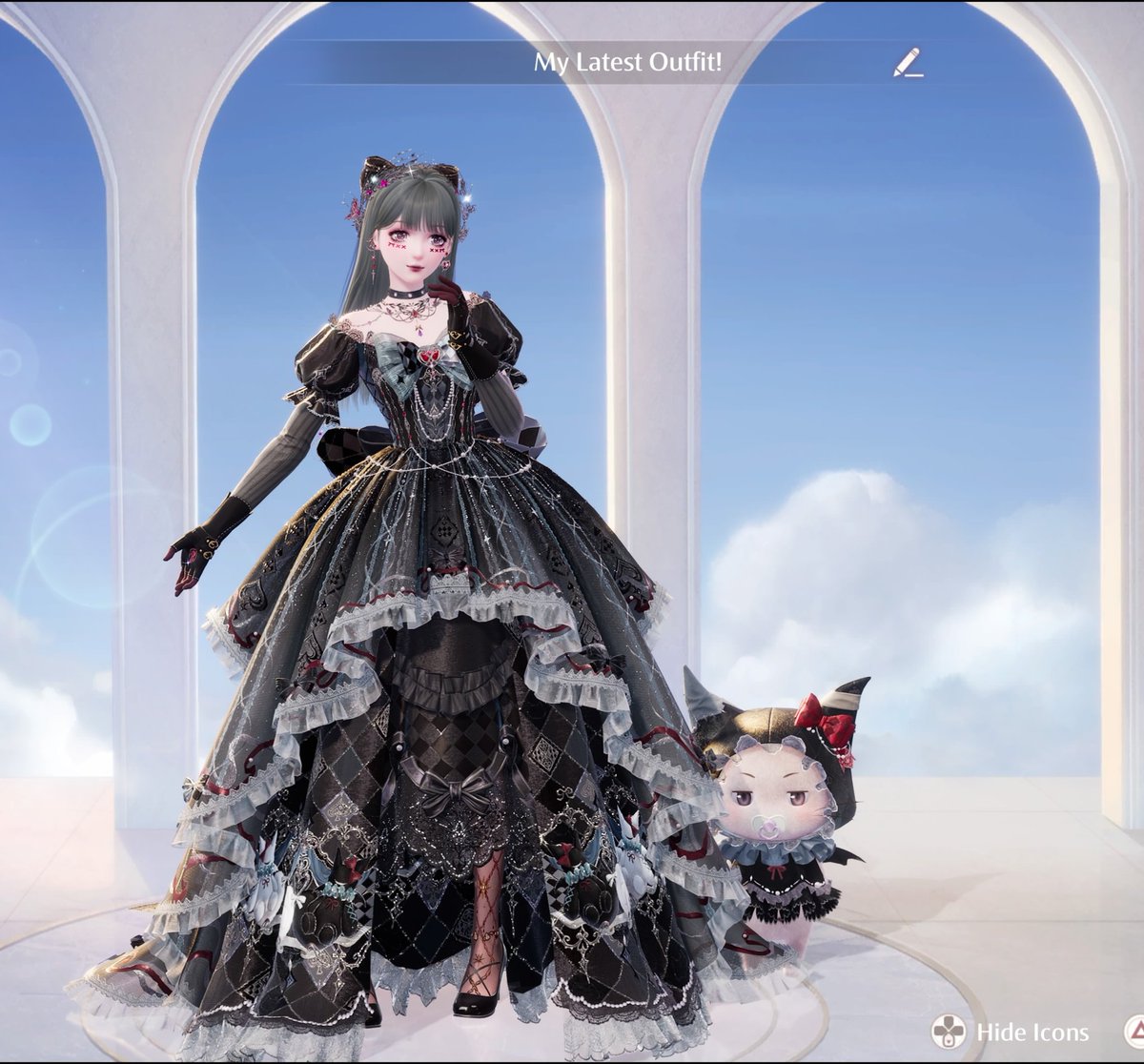 cait_pent's tweet photo. How I styled the Black dress from the 2nd evo! I ADOREEE the pieces and am glad it was evo 2 and not evo 3 😨 loveeee having more black centered pieces #infinitynikkitwt #infinitynikki https://t.co/1QZX7Uz3ub