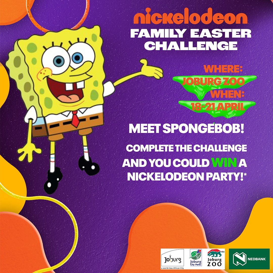 Get ready for an egg-citing adventure at the Joburg Zoo! In collaboration with Nickelodeon, we’re thrilled to present the Zoo Easter Egg Extravaganza!

📅 When: April 18 to 21
📍 Where: Joburg Zoo (Centenary Lawn)
🕛 Time: 10:30 AM - 5:00 PM

Join the #NickZooChallenge and