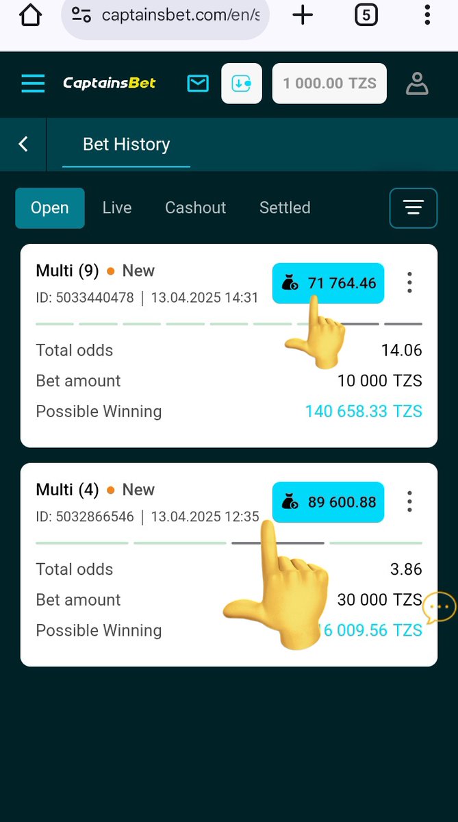 JosephJoh97's tweet photo. Wapwa naombeni retweet 50+🌚
BOOOOOOOOM
✅✅✅✅✅✅
🎉🎉🎉🎉🎉🎉
ODDS 👉 14+CASHED✅✅
ODDS👉3+ PAID ✅✅✅✅
ON CAPTAINBET 🩵🩵
Jisajili twende👉⤵️⤵️⤵️
  https://t.co/znUXKNMGpl

JIsajili hapo uchukue 15k ukifanya first deposit .🎯🫵

BE THERE🎯🫵

GRUOP LINK IKO PROFILE https://t.co/1VtmmloaJ5