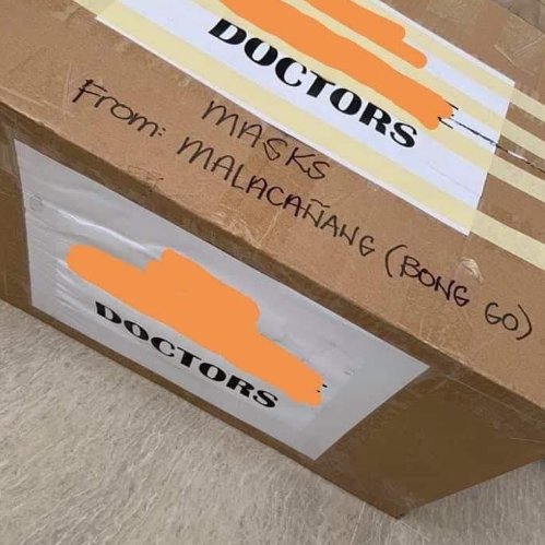 GManicurist's tweet photo. eto yun mga EPAL donation ni BONG GO. Tinakpan lang yun mga legit na nag padala tapos inangkin na nya sa nag donate. https://t.co/5e2u1VVq53