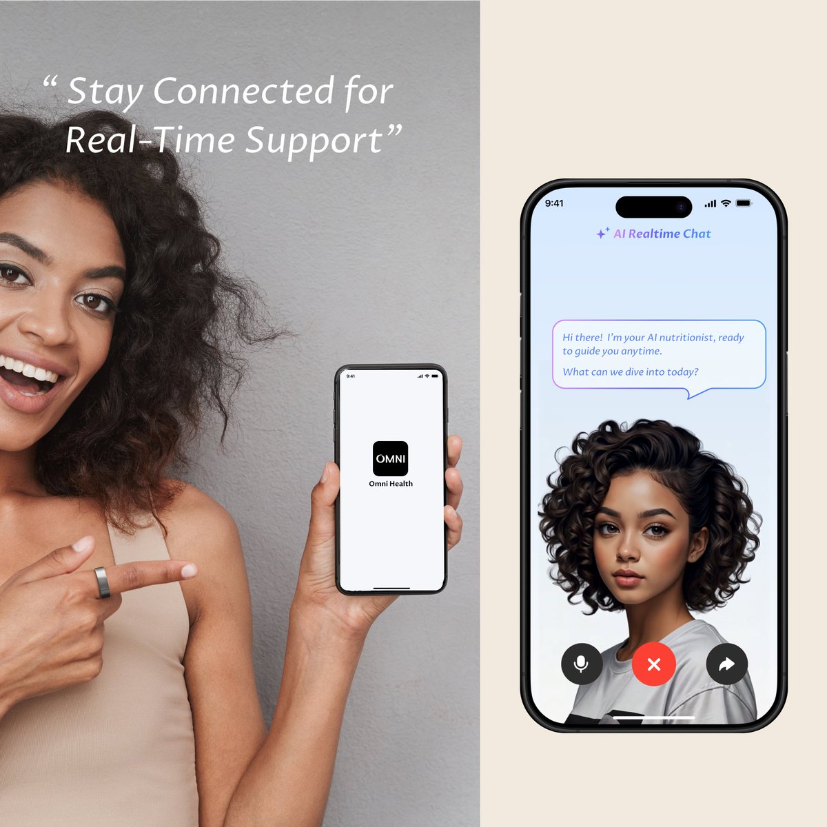 OmniHealthRing's tweet photo. Stay Connected forReal-Time Support💬
Your health journey doesn’t have to feel lonely. With Omni’s AI Nutritionist, you get real-time guidance and encouragement—whenever you need it.
Get support that feels human—not like a chatbot. 🤝✨ https://t.co/PUIu2dYc29