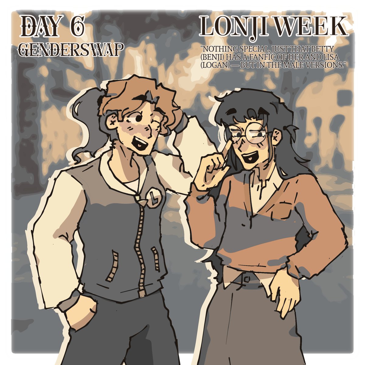 MauRaritam's tweet photo. LONJI WEEK—DAY 6 GENDERSWAP
.
.
.
#campamentodesventura #lonji #lonjiweek #benji #logan #disventurecamp #disventurecampseason4 #fanart https://t.co/ZQer4pdglY