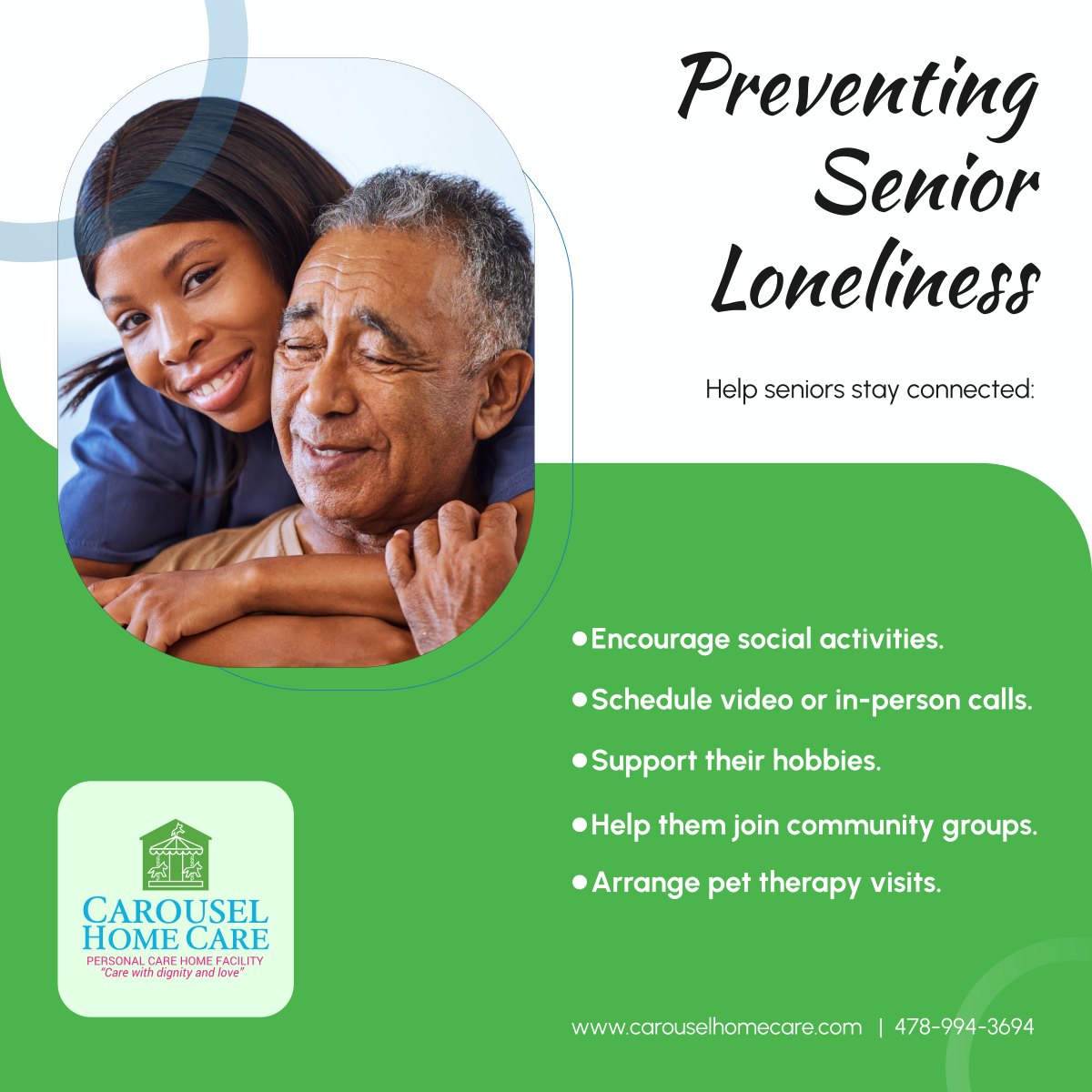 carouselhc's tweet image. Connection matters! Keep seniors engaged and supported. 

#ForsythGA #AssistedLiving #StayConnected