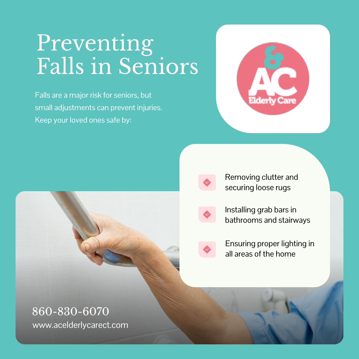 acelderlycare's tweet photo. A fall can change everything. Simple home adjustments can prevent injuries and keep seniors safe. Take action today to create a secure living space. 

#EastHartfordCT #HomeCare #FallPrevention https://t.co/nO8gV3ju2Q