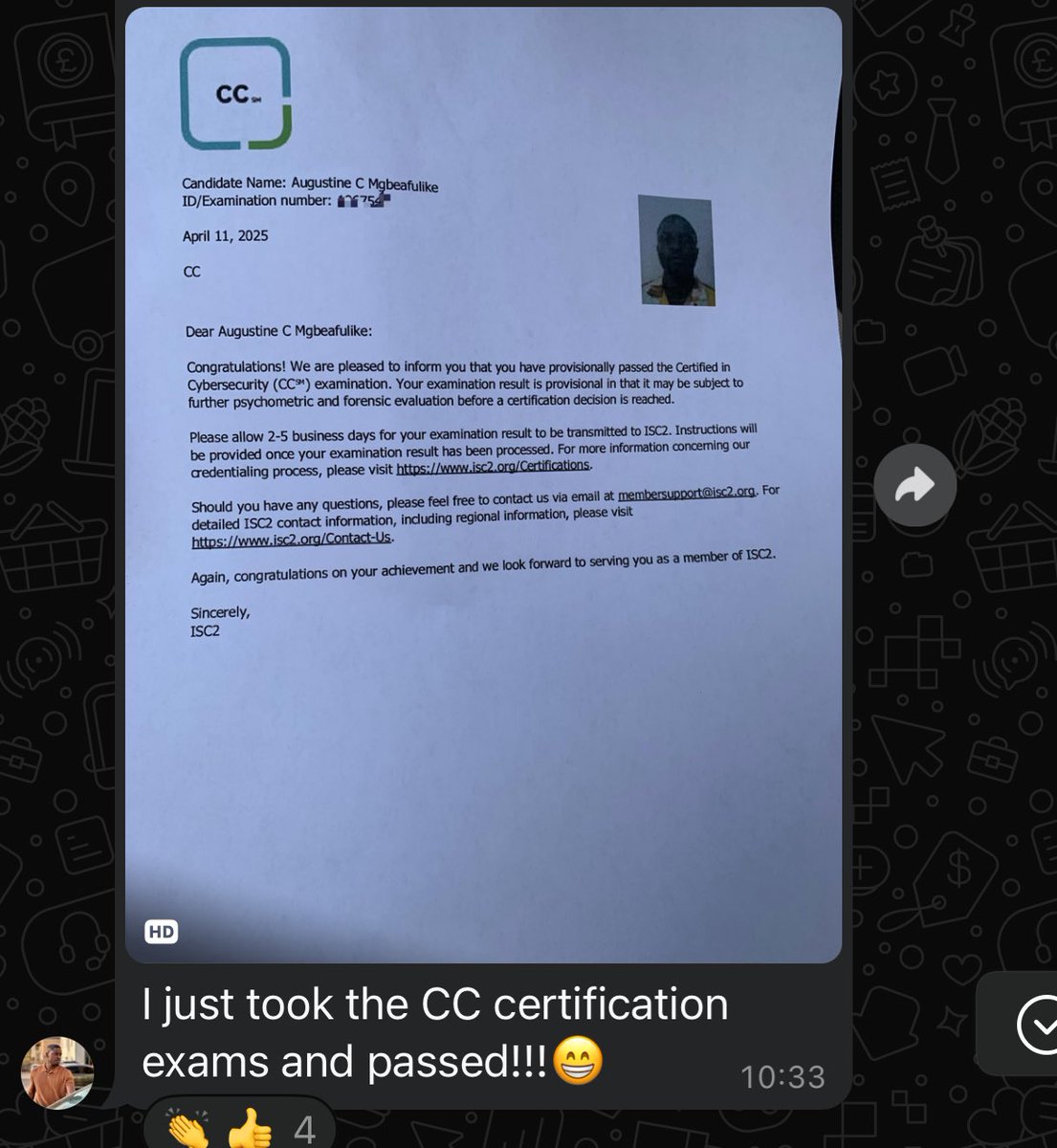 Cyber_Racheal (@cyberracheal) on Twitter photo My community <a href="/ClickSafeCSC/">ClickSafe Community(CSC)</a> recorded a first Certified in Cybersecurity certification in 2025. And it is coming from the Team Lead 👏. Congratulations Augustine My community <a href="/ClickSafeCSC/">ClickSafe Community(CSC)</a> recorded a first Certified in Cybersecurity certification in 2025. And it is coming from the Team Lead 👏. Congratulations Augustine