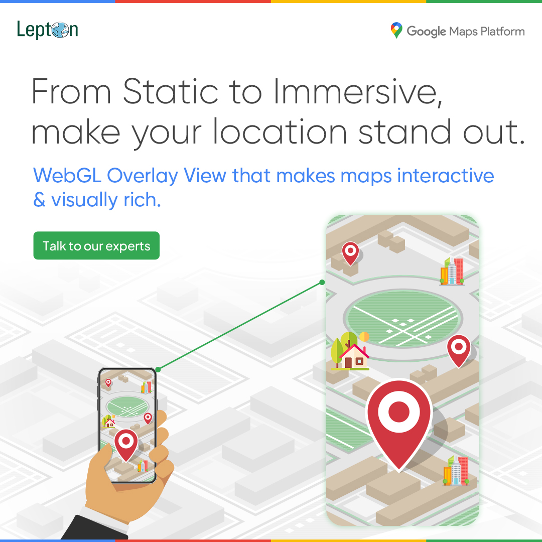leptonsoftware's tweet image. 61% of customers prefer businesses with immersive tech. With AI, geospatial analytics &amp;amp; #3Dmapping via @GMapsPlatform, you can boost visibility &amp;amp; engagement. #LeptonSoftware helps turn locations into digital experiences.

Know more: bit.ly/3ElHAHa

#GoogleMapsPlatform