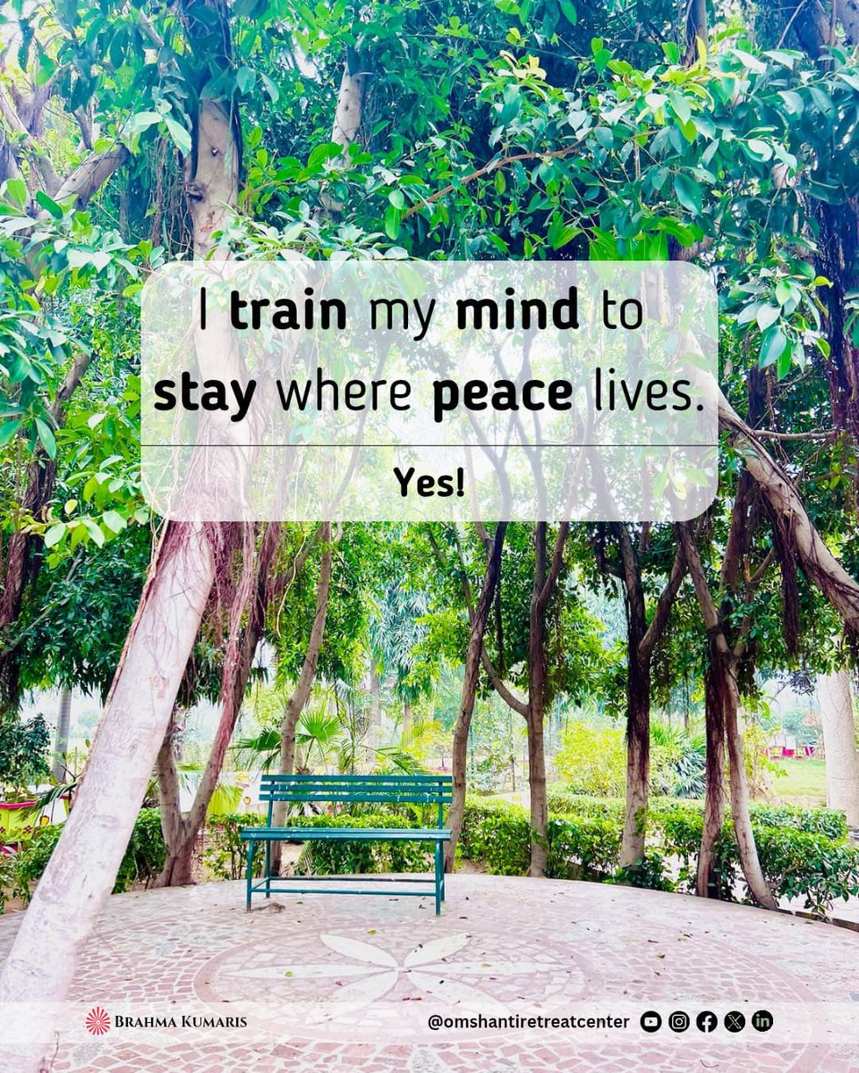 OMSHANTIRETREAT's tweet photo. True power begins where the mind finds peace—not in chaos, not in fear. Peace isn’t a luxury; it’s a discipline. A calm mind creates a calm life.
#InnerPeace #MentalClarity #MindDiscipline #EmotionalWisdom #StillnessSpeaks #ConsciousLiving #BrahmaKumaris #OmShantiRetreat https://t.co/v7SDHE0uKl