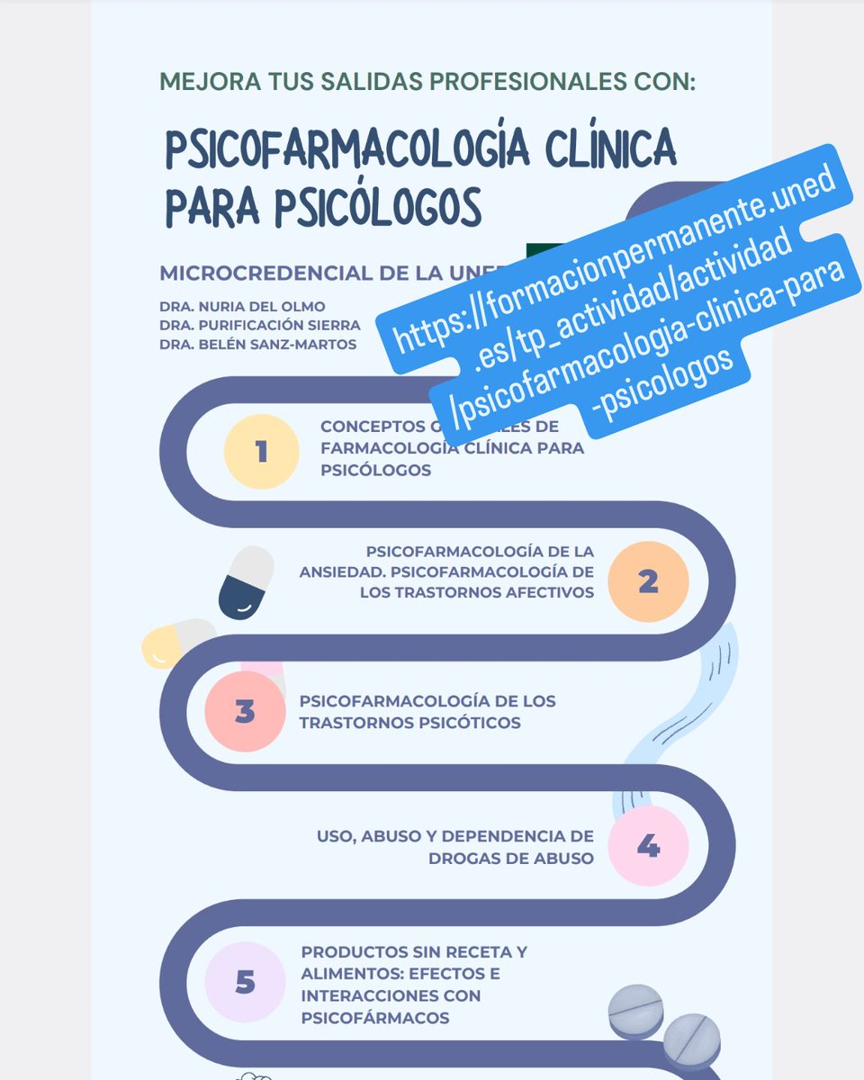 Nuria del Olmo (@nuria3355) on Twitter photo Mejora tu formación como psicólogo clínico con nuestra microcredencial en <a href="/FormacionP_UNED/">Vicerrectorado de Formación Permanente de la UNED</a>, apúntate en
formacionpermanente.uned.es/tp_actividad/a… Mejora tu formación como psicólogo clínico con nuestra microcredencial en <a href="/FormacionP_UNED/">Vicerrectorado de Formación Permanente de la UNED</a>, apúntate en
formacionpermanente.uned.es/tp_actividad/a…