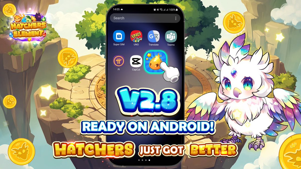 HatchersElement's tweet photo. ⌛ Hatchers Just Got Better – version 2.8 Ready on Android! ⌛

 ⭐️ The latest update is here, and it’s time to power up your gameplay — is your team ready to battle? ⭐️

💡 v2.8 Highlights:
⚡️ Fixed team lineup editing
⚡️ Resolved missing monster issue
⚡️ Improved Spirit Hatcher tap feature
Everything’s tuned for smoother control and harder hits where it counts in battle ⚔️

💪 More power, more control — Get the latest version on Android now (https://t.co/PM0jads8qi) and feel the upgrade!

📢 Stay in the Hatchers loop — follow us X channel (https://t.co/roXSVfdQ7T), Telegram (https://t.co/QvkBHn2h7o) and TikTok (https://t.co/iUlryJdHMj) so you never miss a beat!
