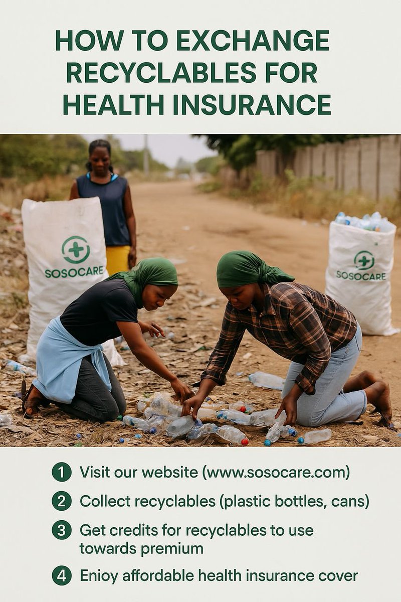 sosocare1's tweet photo. IT’S A NEW WEEK GUYS!!💃💃

Are you Curious about our unique approach? 
No worries..

Learn how you can exchange recyclables for health insurance premiums using these short steps👇

#sosocare #cashforthrash https://t.co/LlFOqY24j8