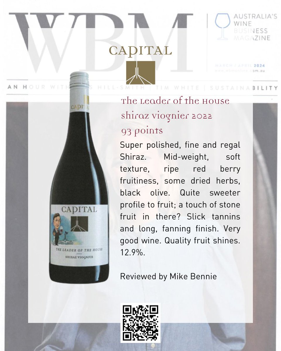 The Leader of the House
Shiraz Viognier 2022
93 points  <a href="/WBMwinemagazine/">WBM Magazine</a> Review by Mike Bennie