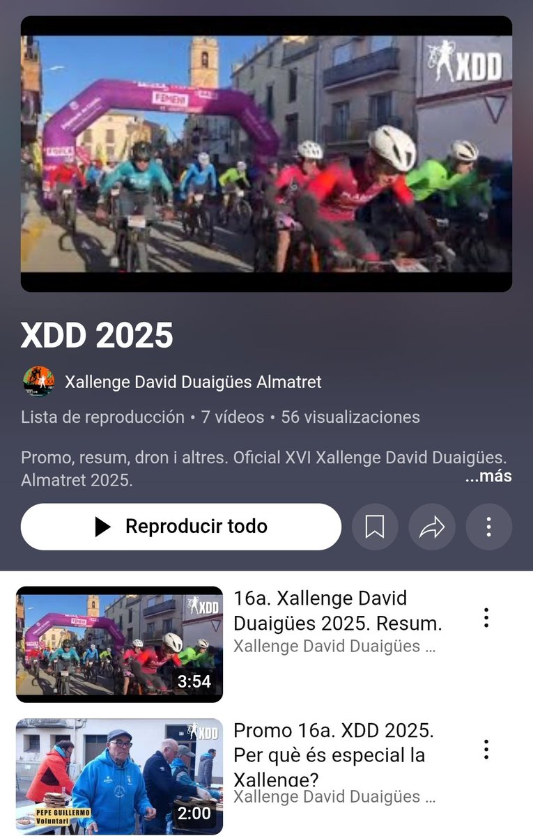 youtube.com/playlist?list=…
Tots els vídeos de la 
XVI Xallenge David Duaigües 
#almatret #ccealmatret #xdd2025 #16XDD
Vídeos: <a href="/perepifanothing/">perepifarre</a> i Robert Vinós