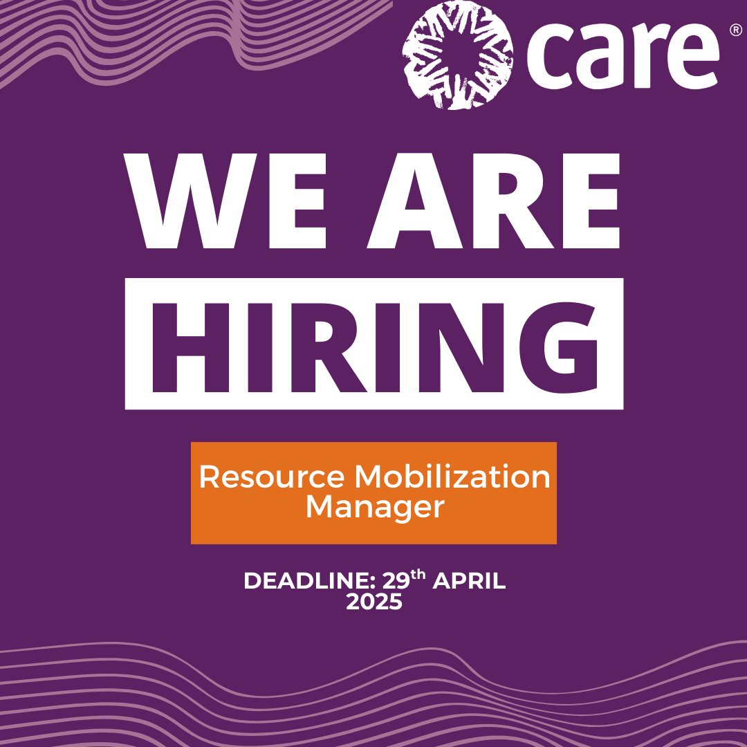 CARE Kenya (@careinkenya) on Twitter photo CARE Kenya seeks a dynamic Resource Mobilization Manager to lead strategic fundraising efforts, cultivate partnerships, and unlock resources that drive sustainable impact.
Job details: drive.google.com/file/d/1B7lvQm…
Apply through: care-recruitment.stl-horizon.com/frontend/web/i…
#IkoKaziKE #Jobs CARE Kenya seeks a dynamic Resource Mobilization Manager to lead strategic fundraising efforts, cultivate partnerships, and unlock resources that drive sustainable impact.
Job details: drive.google.com/file/d/1B7lvQm…
Apply through: care-recruitment.stl-horizon.com/frontend/web/i…
#IkoKaziKE #Jobs
