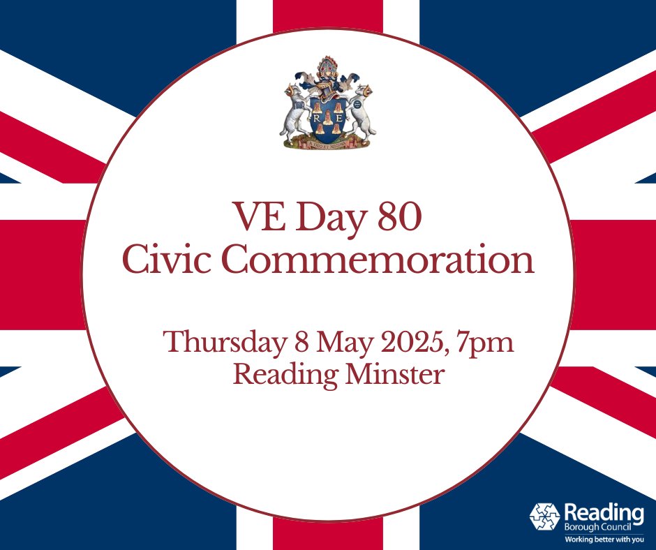 Reading Borough Council (@readingcouncil) on Twitter photo Members of the public are invited to join <a href="/mayorofreading/">Mayor Alice Mpofu-Coles</a> for the Commemoration Service in Reading Minster on Thursday 8 May dedicated to the 80th anniversary of VE Day.
Please come along to honour fallen heroes who sacrificed their lives protecting our country. Members of the public are invited to join <a href="/mayorofreading/">Mayor Alice Mpofu-Coles</a> for the Commemoration Service in Reading Minster on Thursday 8 May dedicated to the 80th anniversary of VE Day.
Please come along to honour fallen heroes who sacrificed their lives protecting our country.