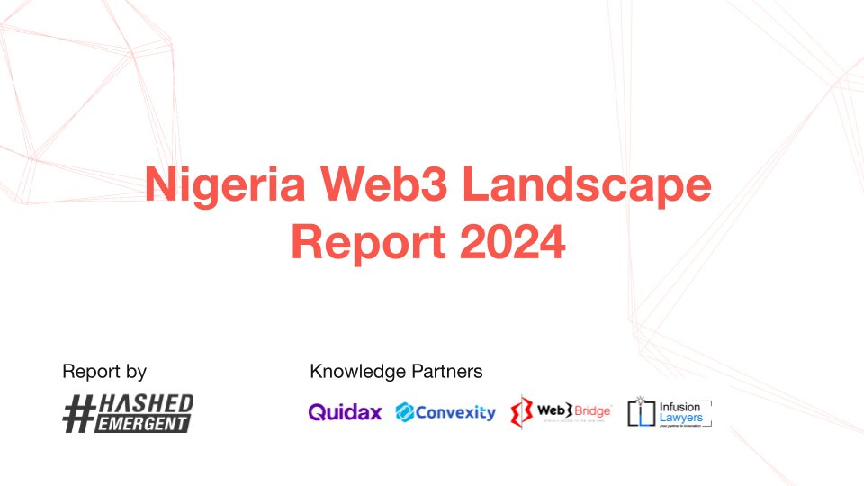 HashedEM's tweet image. 📢 𝐍𝐢𝐠𝐞𝐫𝐢𝐚 𝐖𝐞𝐛𝟑 𝐋𝐚𝐧𝐝𝐬𝐜𝐚𝐩𝐞 𝐑𝐞𝐩𝐨𝐫𝐭 𝟐𝟎𝟐𝟒 𝐢𝐬 𝐋𝐢𝐯𝐞

We are excited the unveil the first-ever Nigeria Web3 Landscape Report, in collaboration with our knowledge partners @QuidaxGlobal, @withconvexity_ , @Web3Bridge, and @InfusionLawyers.

Now in its…