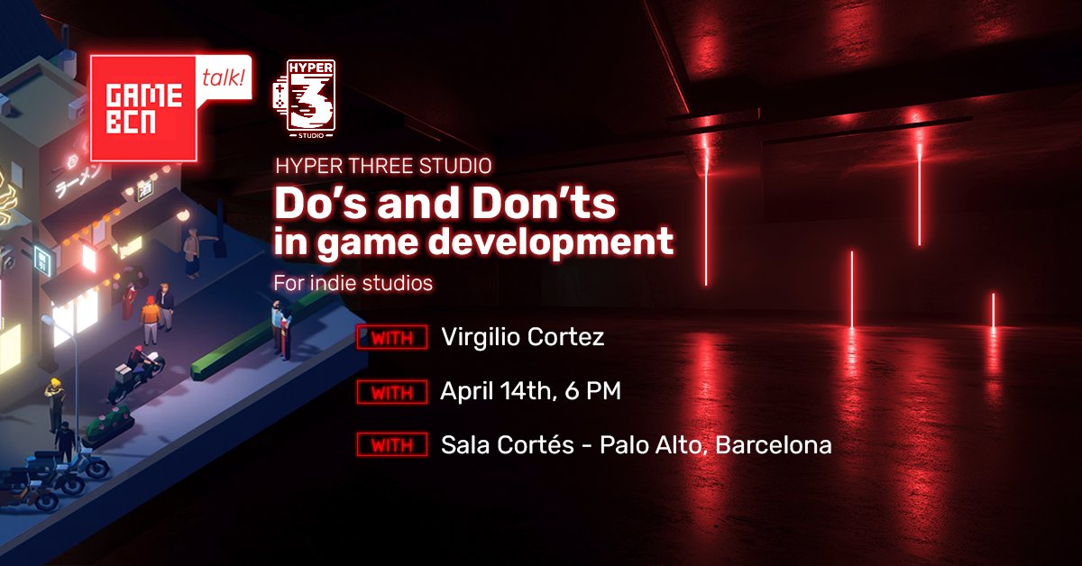 GameBCN (@gamebcn) on Twitter photo 🎉 Today’s the day!
Join us this evening at 18:00 CEST at our HQ in Palo Alto Barcelona for April’s GameBCN Talk!
Virgilio Cortez, co-founder of <a href="/Hyper3Studio/">Hyper Three Studio - Wishlist Tiny Lands 2! ✨</a>, will be sharing must-know do’s and don’ts for indie game developers.
Limited seats left, register now and come by!👇 🎉 Today’s the day!
Join us this evening at 18:00 CEST at our HQ in Palo Alto Barcelona for April’s GameBCN Talk!
Virgilio Cortez, co-founder of <a href="/Hyper3Studio/">Hyper Three Studio - Wishlist Tiny Lands 2! ✨</a>, will be sharing must-know do’s and don’ts for indie game developers.
Limited seats left, register now and come by!👇