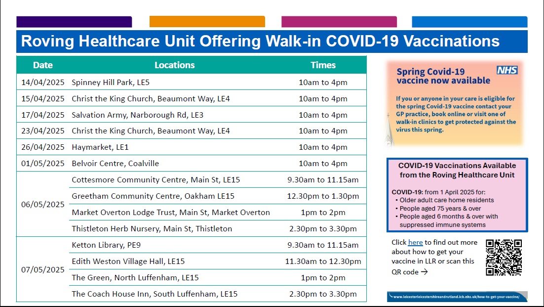 The list of Walk-in Vaccination Centres has been updated: