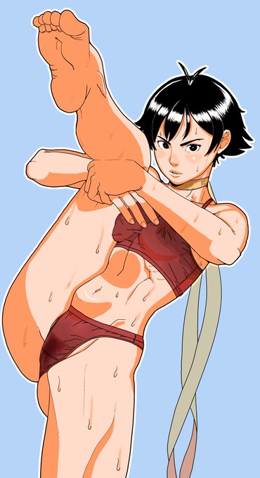 ストレッチをするまこと 