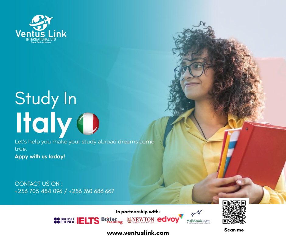 Study in Italy!🇮🇹
Immerse yourself in rich history🏫, art🎭, culture🌍, and delicious food🍝.

Benefits😎
- World-renowned universities🏫
- Unique cultural experiences🎭
- Delicious Italian cuisine🍝
- Affordable living costs😌

Apply Now!✍️
La vita è bella! Start your Italian🇮🇹