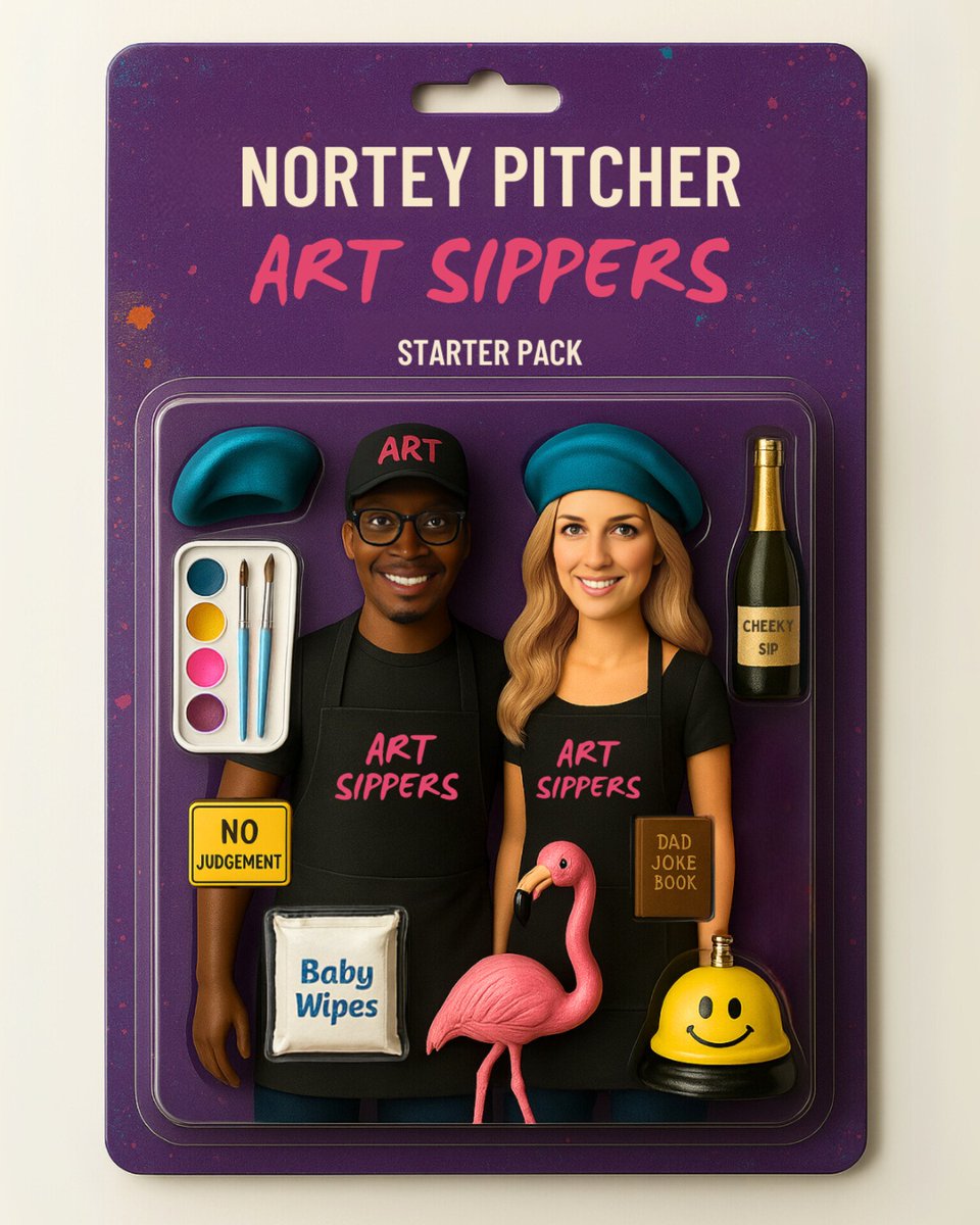 🖌 INTRODUCING... The beret limited-edition ART SIPPERS Starter Pack! 🤩

WARNING: Side effects may include you catching the ART BUG! 

⚠️ *Batteries &amp; Brushes not included. 

💪 Creative Confidence is guaranteed!
