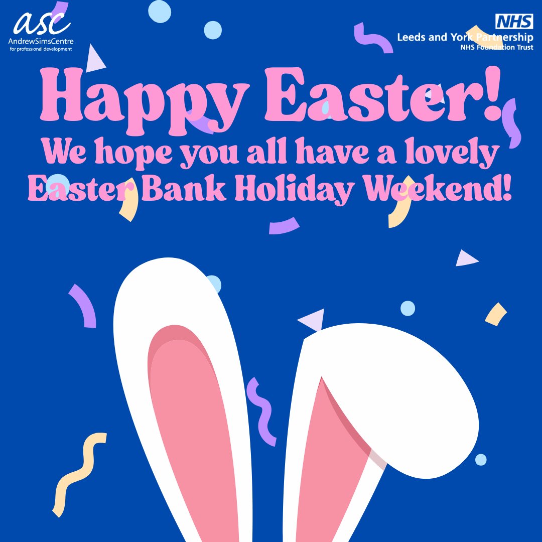 We hope you all have a fantastic long Easter bank holiday weekend!

Hopefully the weather is nice wherever you are!

The Andrew Sims Centre will be closed for the bank holidays and will return to work on Tuesday 22nd April.