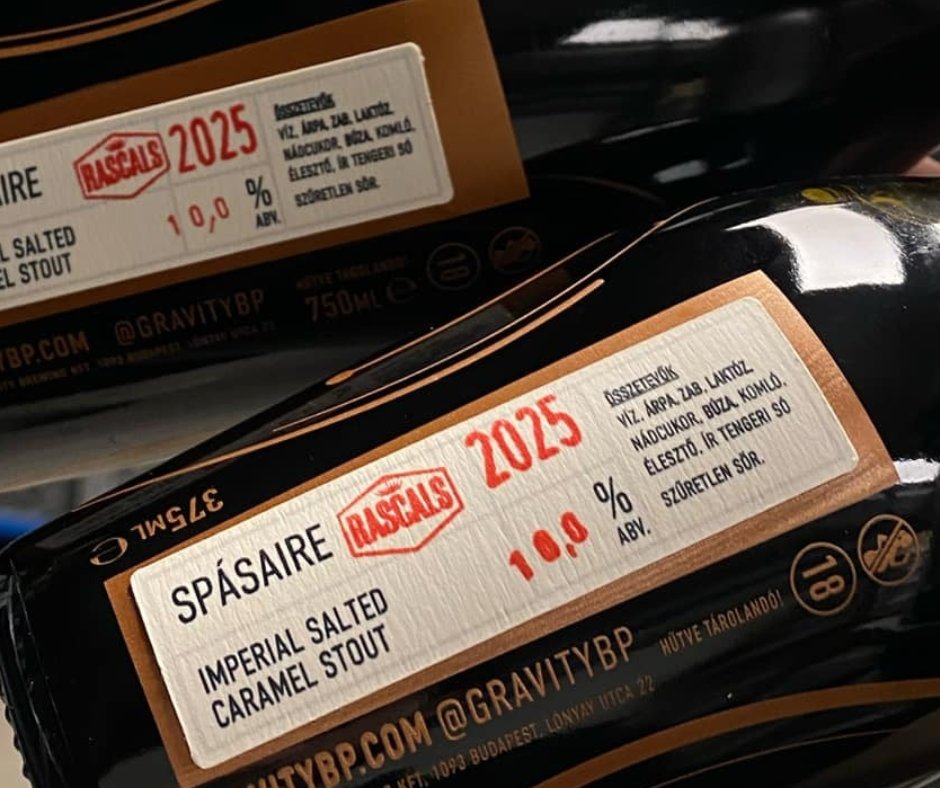 🚀 NEW collab! Spásaire is a 10% imperial salted caramel stout brewed with Gravity Brewing Budapest 🍻🇭🇺 

Expect rich hazelnut, tonka bean, vanilla, caramel &amp; espresso, with a hint of salt &amp; cocoa for depth. Bold, complex, beautifully smooth. On tap &amp; in bottles only at Rascals!