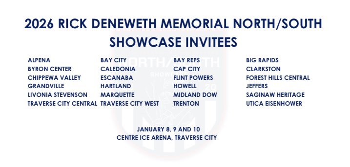 Announcement! We’ve released the 2026 invitees to our showcase. Extremely difficult decisions, as always. We appreciate ALL of the applications. Already looking forward to January! 
<a href="/MichHSHockey/">Mich HS Hockey</a> <a href="/SeanPBali/">Sean Baligian</a> <a href="/jonathon_kidd/">Jonathon Kidd</a> <a href="/PeteysPicks_/">Craig Peterson</a> <a href="/statechampsmich/">STATE CHAMPS! Michigan</a>