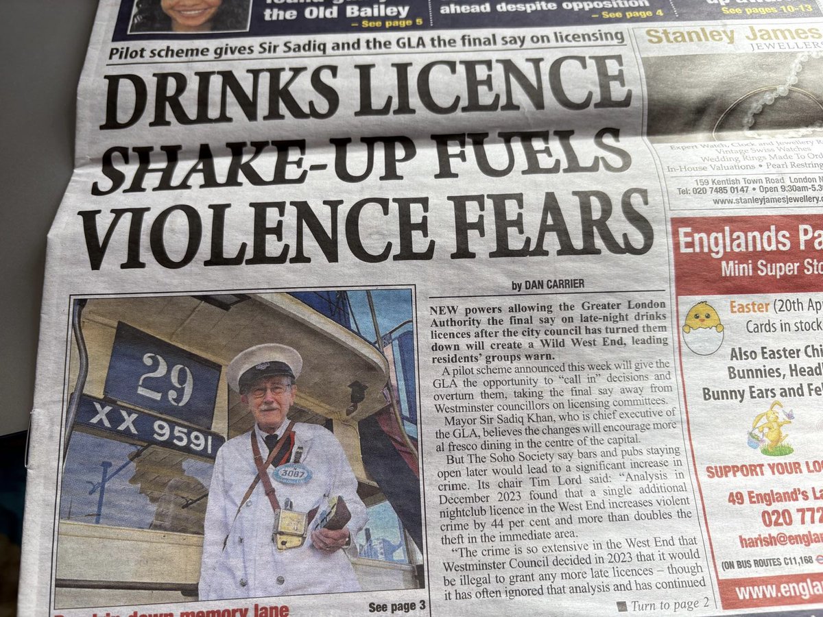 Timothy Barnes (@votetimbarnes) on Twitter photo Not content with trying to grab #OxfordSt against the will of local people, Mayor Khan is now trying to take over licensing, too!
Neither will work.
Glad to see <a href="/sohosocietyw1/">The Soho Society</a> and <a href="/westminstertory/">Westminster Matters</a> <a href="/Conservatives/">Conservatives</a> positions in such strong agreement on these key issues for #Soho Not content with trying to grab #OxfordSt against the will of local people, Mayor Khan is now trying to take over licensing, too!
Neither will work.
Glad to see <a href="/sohosocietyw1/">The Soho Society</a> and <a href="/westminstertory/">Westminster Matters</a> <a href="/Conservatives/">Conservatives</a> positions in such strong agreement on these key issues for #Soho