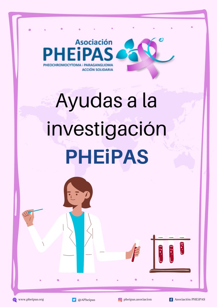Asociación PHEiPAS (@apheipas) on Twitter photo 💥ATENCIÓN Investigadores:
Abierta convocatoria a las AYUDAS A LA INVESTIGACIÓN de <a href="/APheipas/">Asociación PHEiPAS</a>
Presenta tu proyecto en #Feocromocitoma #Paraganglioma o #CarcinomaSuprarrenal
🎯Otorgamos 1 beca de 30.000 eur
📅Plazo máximo presentación: 30/junio
pheipas.org/convocatoria-a…
Difunde 💥ATENCIÓN Investigadores:
Abierta convocatoria a las AYUDAS A LA INVESTIGACIÓN de <a href="/APheipas/">Asociación PHEiPAS</a>
Presenta tu proyecto en #Feocromocitoma #Paraganglioma o #CarcinomaSuprarrenal
🎯Otorgamos 1 beca de 30.000 eur
📅Plazo máximo presentación: 30/junio
pheipas.org/convocatoria-a…
Difunde