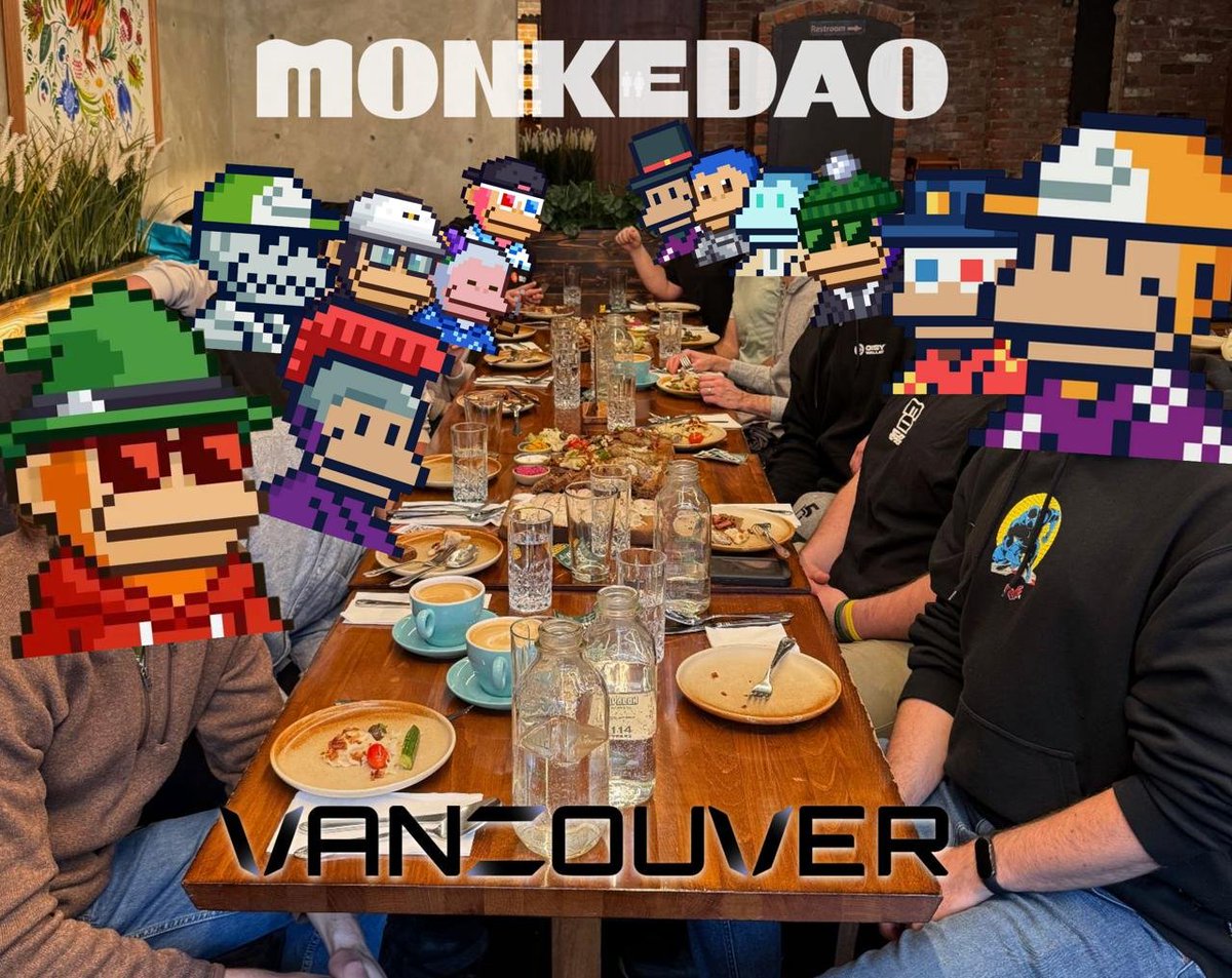 MonkeDAO's tweet photo. Throwback to our Vancouver chapter meetup!

Led by @JonesCowabunga, this chapter is so OG that it has been around even before chapters existed https://t.co/dQ7Aom8UiH
