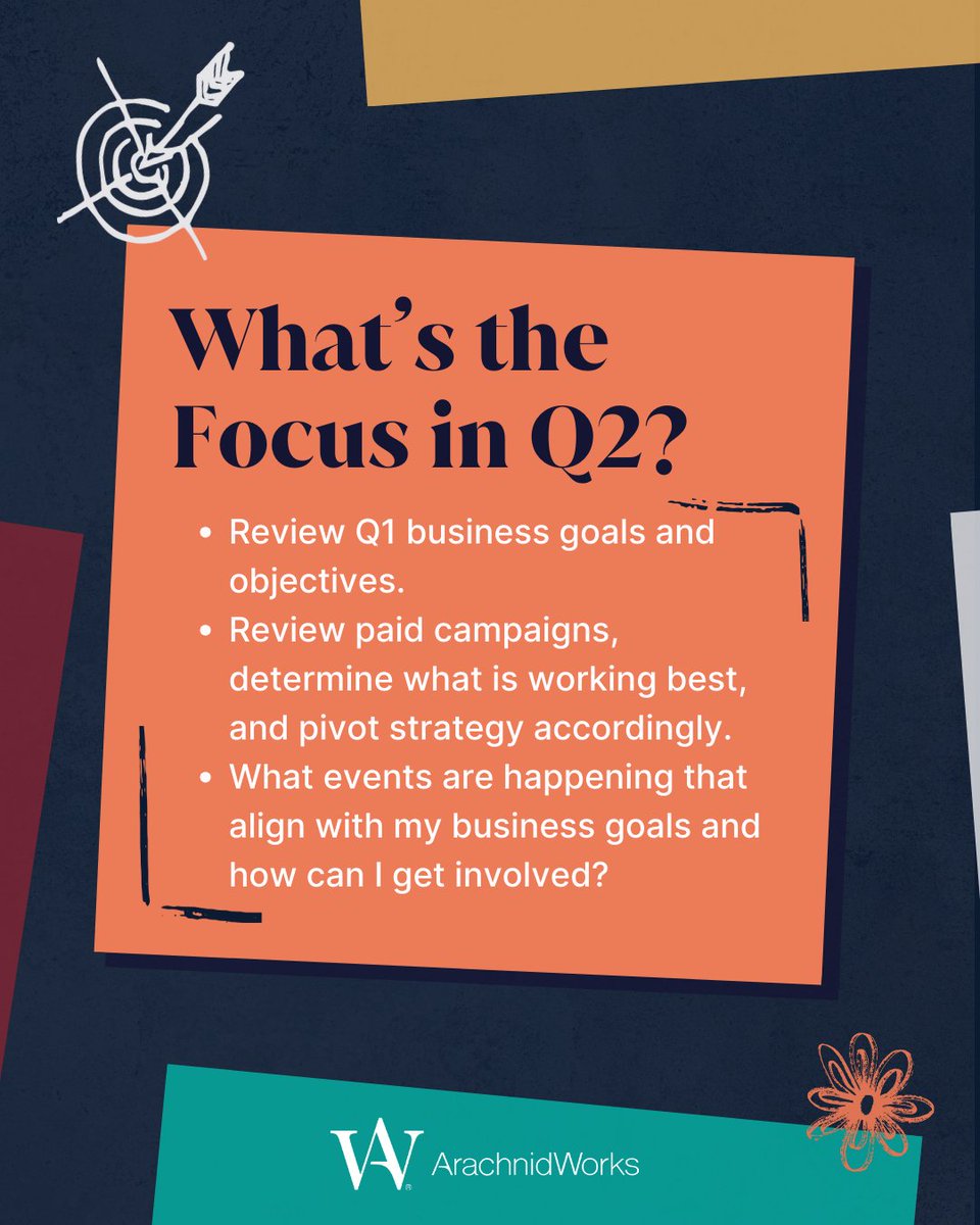 ArachnidWorks's tweet photo. Now's the time to get ahead of Q2!

Q2 often brings better results, but that doesn’t mean you should hit pause on your marketing efforts. Staying consistent keeps your momentum strong and your brand top of mind.

#WeAreAW #ArachnidWorks #DigitalMarketing #WebsiteDesign #SEO https://t.co/cxuRe0P2I6