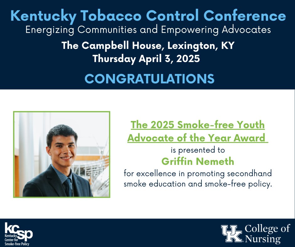 Kentucky Smoke-free (@kysmokefree) on Twitter photo Congratulations to the 2025 Smoke-free Youth Advocate of the Year Award winner, Griffin Nemeth! <a href="/icanendthetrend/">iCANendthetrend</a> <a href="/UK_COP/">University of Kentucky College of Pharmacy</a>
Thank you to our sponsors: <a href="/UHCCS/">UHC Community&State</a> <a href="/WellCareKY/">WellCare Of Kentucky</a> <a href="/Aetna/">Aetna</a> <a href="/KYHealthAlerts/">Kentucky Department for Public Health</a> @KYvoices4health, Kentucky Health Collaborative, KY Asthma Management Program Congratulations to the 2025 Smoke-free Youth Advocate of the Year Award winner, Griffin Nemeth! <a href="/icanendthetrend/">iCANendthetrend</a> <a href="/UK_COP/">University of Kentucky College of Pharmacy</a>
Thank you to our sponsors: <a href="/UHCCS/">UHC Community&State</a> <a href="/WellCareKY/">WellCare Of Kentucky</a> <a href="/Aetna/">Aetna</a> <a href="/KYHealthAlerts/">Kentucky Department for Public Health</a> @KYvoices4health, Kentucky Health Collaborative, KY Asthma Management Program