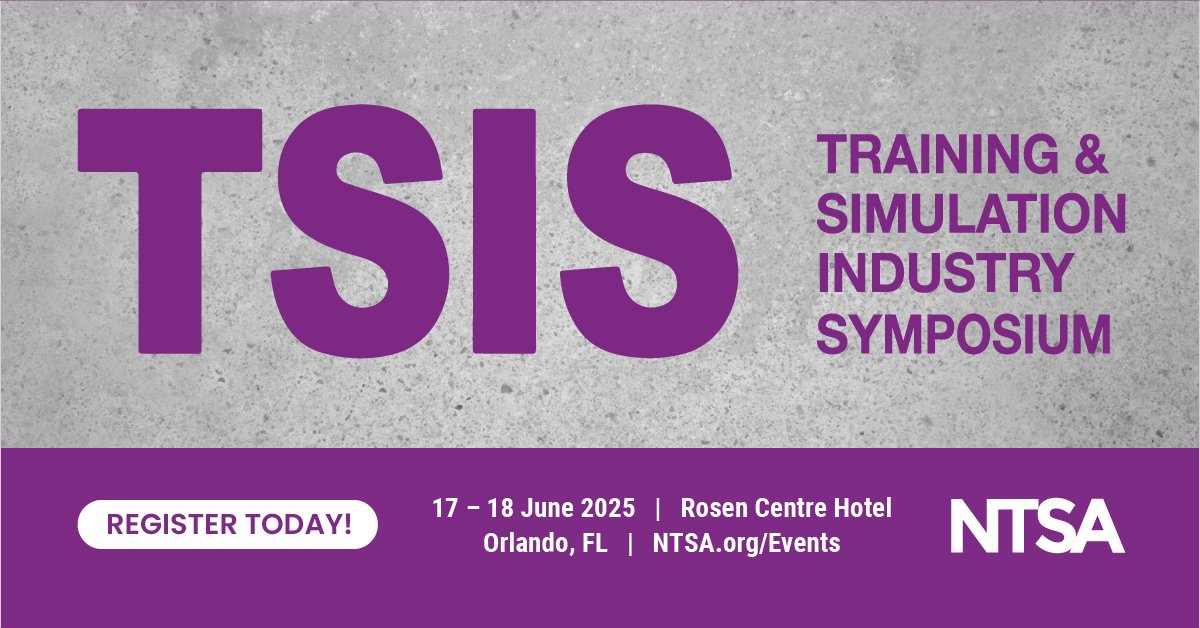 NDIAToday's tweet photo. Registration & Housing is now available for this year's Training & Simulation Industry Symposium (#TSIS). Confirm your spot for June 17 - 18 in Orlando, FL! Save your seat at https://t.co/FMx415FssE https://t.co/rrjd0ktjHp