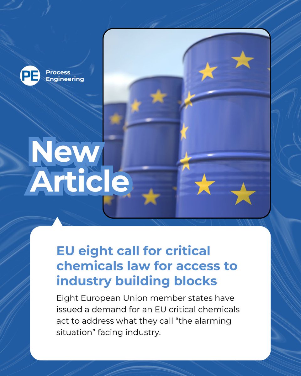 Central to their proposed plan of action is protected access to a list of key molecules deemed to be vital building blocks for all economic sectors, ensuring their production within the union.

Know more: processengineering.co.uk/article/209706…

#PE #UK #Economy #EU