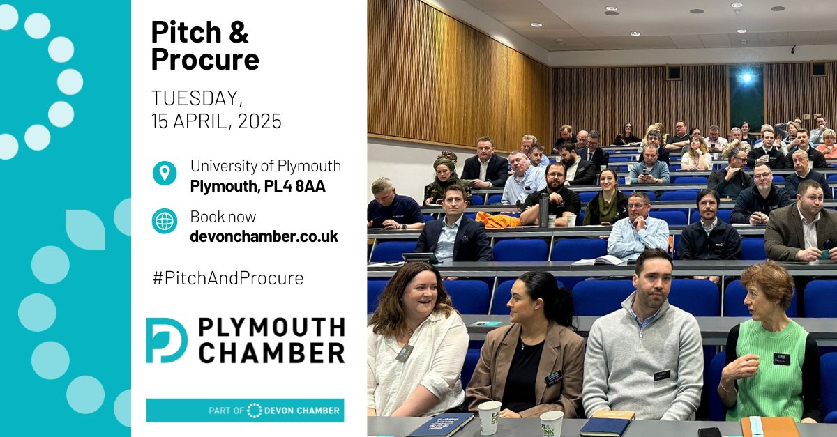 Devon Chamber of Commerce (@chamber_devon) on Twitter photo Want to hear amazing and innovative ideas and services from some of our region's most exciting and enterprising businesses? 🤩
We've got a great line-up for #PitchandProcure at <a href="/PlymUni/">University of Plymouth</a> tomorrow and there's still time to register your place to attend at bit.ly/4hdQcgB Want to hear amazing and innovative ideas and services from some of our region's most exciting and enterprising businesses? 🤩
We've got a great line-up for #PitchandProcure at <a href="/PlymUni/">University of Plymouth</a> tomorrow and there's still time to register your place to attend at bit.ly/4hdQcgB
